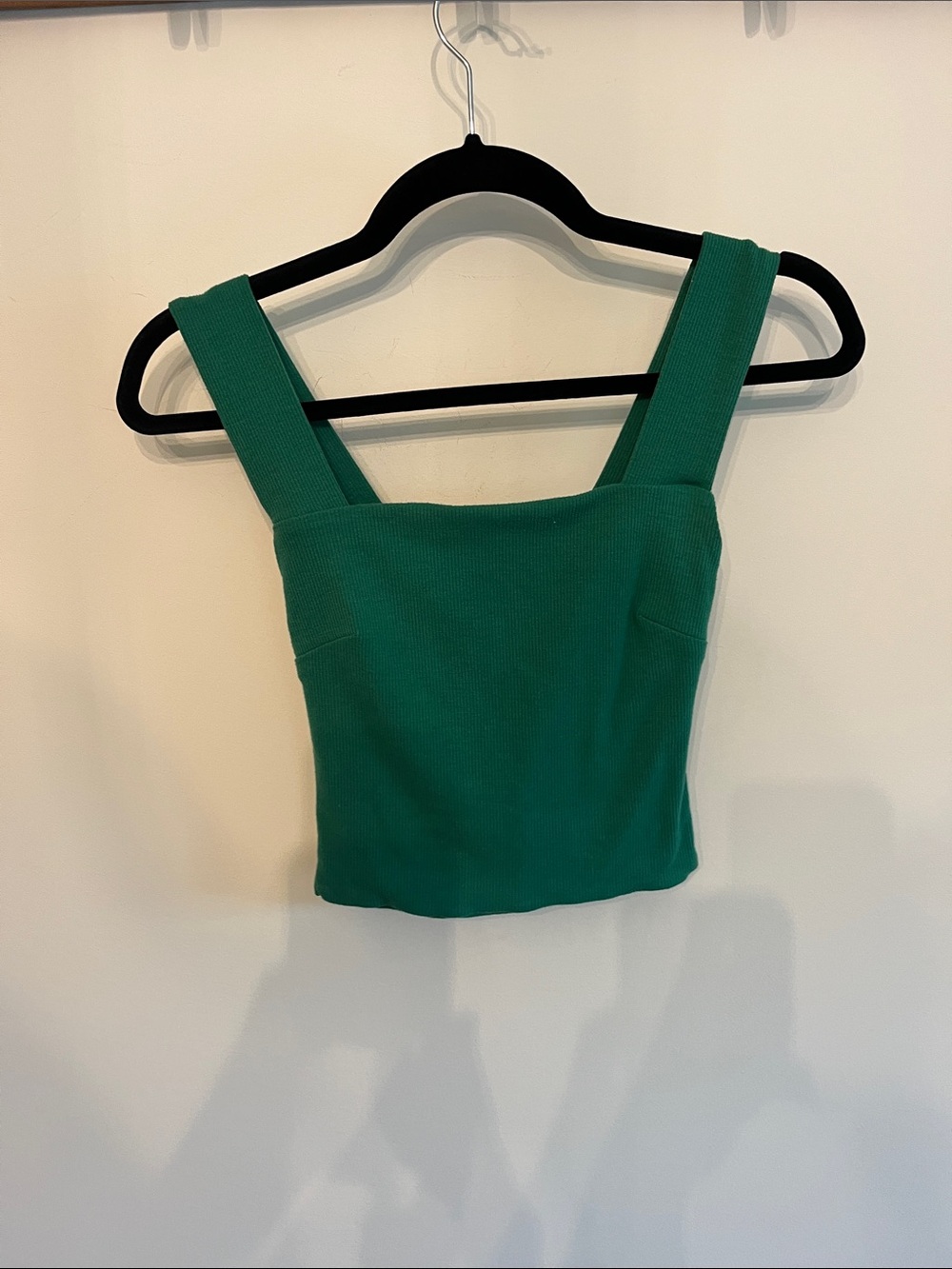 ILLA ILLA Emerald Green Ribbed Square-Neck Crop Top